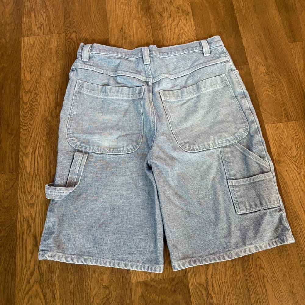 Vintage Y2K Baggy Skater Fit Light Wash Denim Jean All Cotton Carpenter Shorts